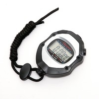 Stopwatch Digital Elektronik Profesional Presisi Tinggi Tahan Air dengan Tali Ringan, Timer LCD Sport untuk Pelajar
