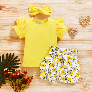 Venta al por mayor, <span class=keywords><strong>2</strong></span> piezas, conjuntos de ropa para niña recién nacida con flores de verano - Product Image 2