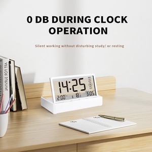 Đồng hồ báo thức gia đình đa chức năng đồng hồ điện tử kỹ thuật số đầu giường nhiệt kế trong suốt đơn giản trong phòng ngủ - Product Image 4