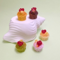 100 pièces de cabochons en résine à dos plat, miniatures en forme de gâteau aux cerises, imitation alimentaire, pour scrapbooking, embellissement DIY et artisanat de décoration