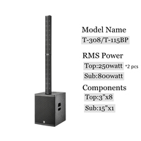 T308 Sistema de columna de 3 pulgadas Sonido de música para altavoces de audio profesionales activos alimentados por Club