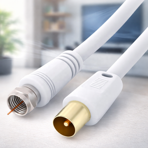 Câble coaxial aérien RF M-Male vers connecteur F mâle 9,5 mm pour <span class=keywords><strong>TV</strong></span> HDTV DVB DVD Radio <span class=keywords><strong>Antenne</strong></span> de télévision Câble Kabel - Product Image 1