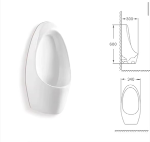 Orinatoio in Ceramica Moderno di Alta Qualità, Montaggio a Parete con Scarico a Sifone, <span class=keywords><strong>per</strong></span> Bagni Maschili, Facile da Pulire, <span class=keywords><strong>per</strong></span> Appartamenti e Scuole - Product Image 3