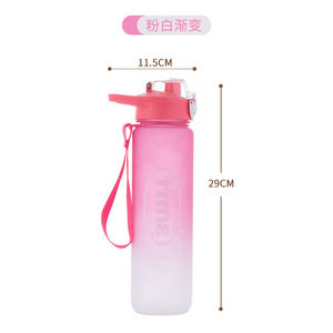 Bouteilles d'eau sportives motivantes en plastique de 32 oz avec logo personnalisé, couvercle à rabat et paille pour la gym et le fitness - Product Image 6