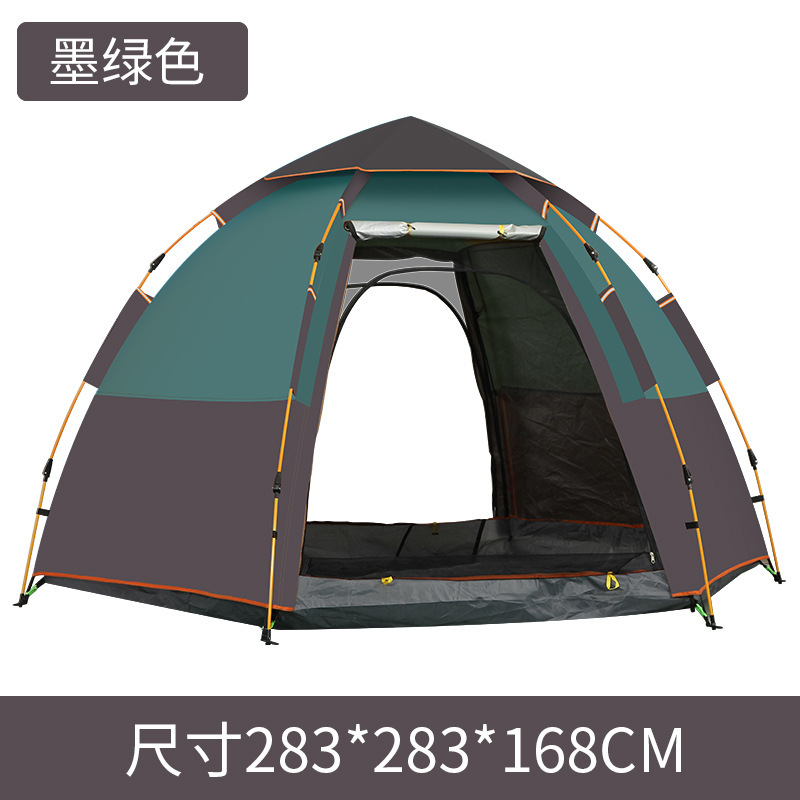 หกเหลี่ยมขนาดใหญ่สองชั้นสีเขียวเข้ม