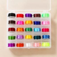 Kit de 25 fils élastiques plats en cristal colorés pour bracelets perlés DIY, kit de cordons extensibles durables pour la fabrication de bijoux