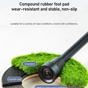 יוניסקס e אישר קל קריסת מקל הליכה גמיש גמיש גמישות המוחצבת קל לכוונן גובה מתקפל פחמן - Product Image 4