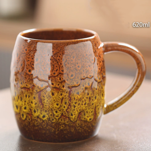 Taza de Café Extra Grande de Cerámica, Taza de Leche con Asa, Taza de <span class=keywords><strong>Desayuno</strong></span> Creativa con Acabado Glaseado, Vajilla Estética para Oficina - Product Image 4