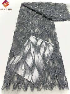 Vải ren pha lê lấp lánh thời trang cao cấp, chất lượng cao, kiểu lưới Pháp đính hạt, dùng cho váy dự tiệc, dạ hội - Product Image 3