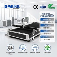 Machine de découpe laser à fibre pour tôles et tubes à prix avantageux, avec contrôle Cypcut, servomoteur Yaskawa et rail de guidage HIWIN pour l'acier inoxydable