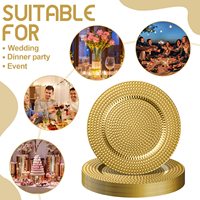 Assiette de présentation ronde en plastique de 13 pouces, élégante et décorative, pour mariage, fête, baby shower, anniversaire