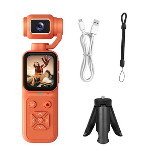 Caméra d'action portable 4K Orange avec écran tactile 2,0 pouces, WiFi, stabilisateur pliable, capteur CMOS, mini trépied et sangle - Product Image 1