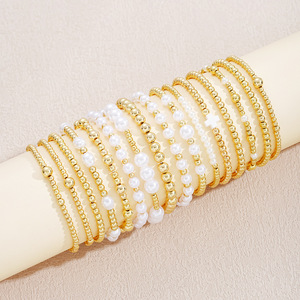<span class=keywords><strong>Bracciale</strong></span> con <span class=keywords><strong>Perle</strong></span> e Croce in Acciaio Inossidabile Placcato Oro 18K, <span class=keywords><strong>Bracciale</strong></span> Miyuki per Uomo e Donna con <span class=keywords><strong>Perle</strong></span> Rotonde da 2/4/6MM, Gioielli alla Moda - Product Image 2