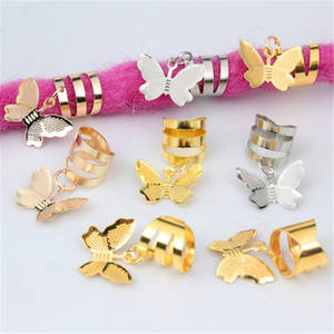 1袋空心图案金属蝴蝶韩国式电镀发夹头饰发辫男女通用DIY饰品发圈 - Product Image 1