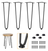 Pied de Table en acier noir, 46 pièces, 2 tiges 16 pouces, meilleur accessoire de coiffure pour la Table basse, idéal en laiton, métal noir