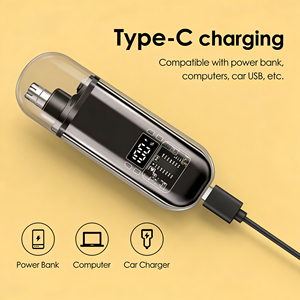 <strong>Wholesale</strong> Personal <strong>Mini</strong> Portable Black Low Noise Usb Rechargeable Electric Shaving Nose And Ear Hair <strong>Trimmer</strong> For Men - Product Image 3