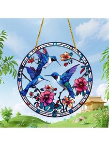 1pc Acrílico Hummingbird Suncatcher, 2D Rodada Janela Pingente de Vitral para Pátio, Jardim, Varanda, Home Decor, Sala, Presente de parede - Product Image 4