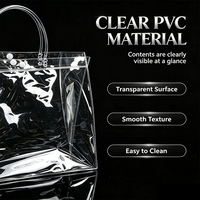 JIJID Transparente PVC-Tragetasche mit individuellem Logo, wasserdichte, wiederverwendbare Einkaufstaschen für Geschenkverpackungen im Einzelhandel
