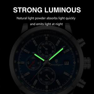 Drioshipping Montres de luxe à quartz pour hommes Chronographe étanche de haute qualité avec bande lumineuse Montre-bracelet mode décontractée - Product Image 4