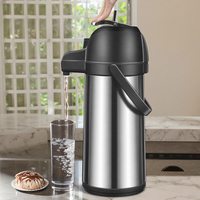 Termo de Acero Inoxidable Aislado para Café y Té, Portátil, con Presión de Aire, 600 ml, Diseño con Logotipo Empresarial, Tapas, Botella de Agua de 128 oz
