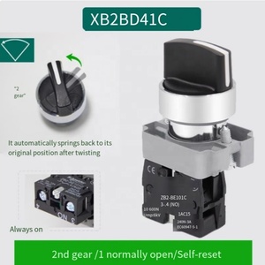 Interruptor Selector <span class=keywords><strong>de</strong></span> Llave, Easy Harmony XB2, Metal, Negro, 22mm, Llave No. 455, 2 Posiciones, Permanecer Colocado, Lado Izquierdo Extraíble, 1NO - Product Image 2