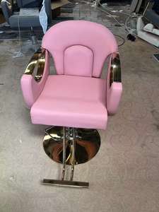 Sillón de <span class=keywords><strong>Barber</strong></span>ía, Silla de Peluquería, Acero Inoxidable Chapado en Oro, Diseño Moderno y Simple, Giratorio, Inclinable, con Reposabrazos, Silla de Salón - Product Image 5