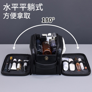 Nouvel Arrivage Transfrontalier : Trousse de Toilette Homme en PU à Trois Compartiments, Grande Capacité, Design Premium, Organisateur de Voyage Multifonctionnel - Product Image 4
