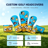 PRIMUS GOLF Housse de club de golf personnalisée avec broderie de dessin animé Sushi, protection de club en PU avec logo alimentaire personnalisé