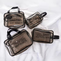 Pochette de rangement en PVC imperméable avec logo personnalisé, couleur bonbon néon, trousse de toilette, sac de maquillage de voyage avec fermeture éclair et poignée