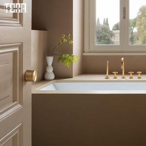 GOO-KI disikat kuningan kenop pintu desain baru Push-Pull konstruksi privasi pegangan pintu Set kunci - Product Image 4