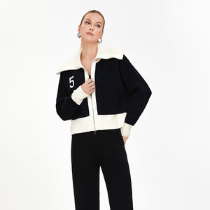 <span class=keywords><strong>Cardigan</strong></span> da <span class=keywords><strong>Donna</strong></span> in Maglia a Coste con <span class=keywords><strong>Zip</strong></span> Bidirezionale e Colori a Contrasto, Novità Primavera 2024 - Product Image 2