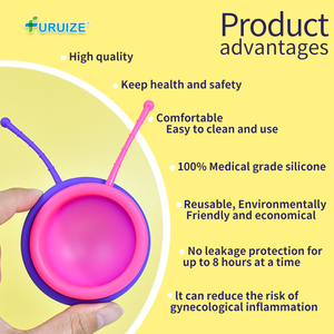 Furuize Menstruationstassen-Hersteller Medizinisches Silikon Menstruationskappe mit Schnur Weiche Wiederverwendbare <span class=keywords><strong>Menstruationstasse</strong></span> - Product Image 2
