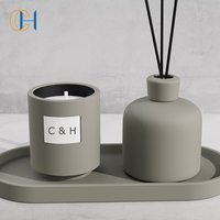 C & H Private Label Home Decor Design personnalisé Bocal en céramique Ensemble de bougies et diffuseurs de roseaux aux huiles essentielles naturelles