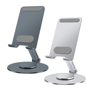 X828 kim loại hợp kim nhôm xoay điện thoại di động chủ đứng người cầm tay tablet chủ pad gấp máy tính để bàn điện thoại di động giữ - Product Image 1