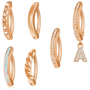 Nouveau produit-surface lisse, style minimaliste et unique, anneau tressé clouté de diamants pour <span class=keywords><strong>piercing</strong></span> au <span class=keywords><strong>nombril</strong></span> de la femme - Product Image 3