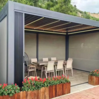 Kits de système de toit persienne étanche avec stores électriques jardin bioclimatique aluminium Pergola Gazebo Pergola Gazebo Pavilion