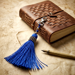 Blue Rayon <b>Tassel</b> With Beaded Top And Metal Clasp <b>For</b> Decorative Use - Product Image 1