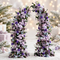 Arche de fleurs artificielles en soie de haute qualité, moderne et romantique, pour décoration de toile de fond de mariage, fournitures florales en gros