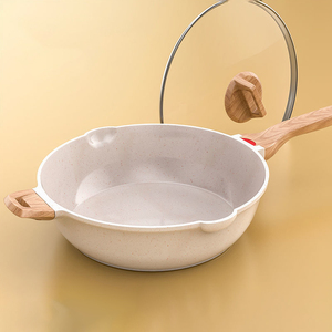 Sartenes de Chef saludables no tóxicas sin PFAS, sartén <span class=keywords><strong>Wok</strong></span> compatible con inducción con mango resistente al calor, sartén de cerámica antiadherente - Product Image 1