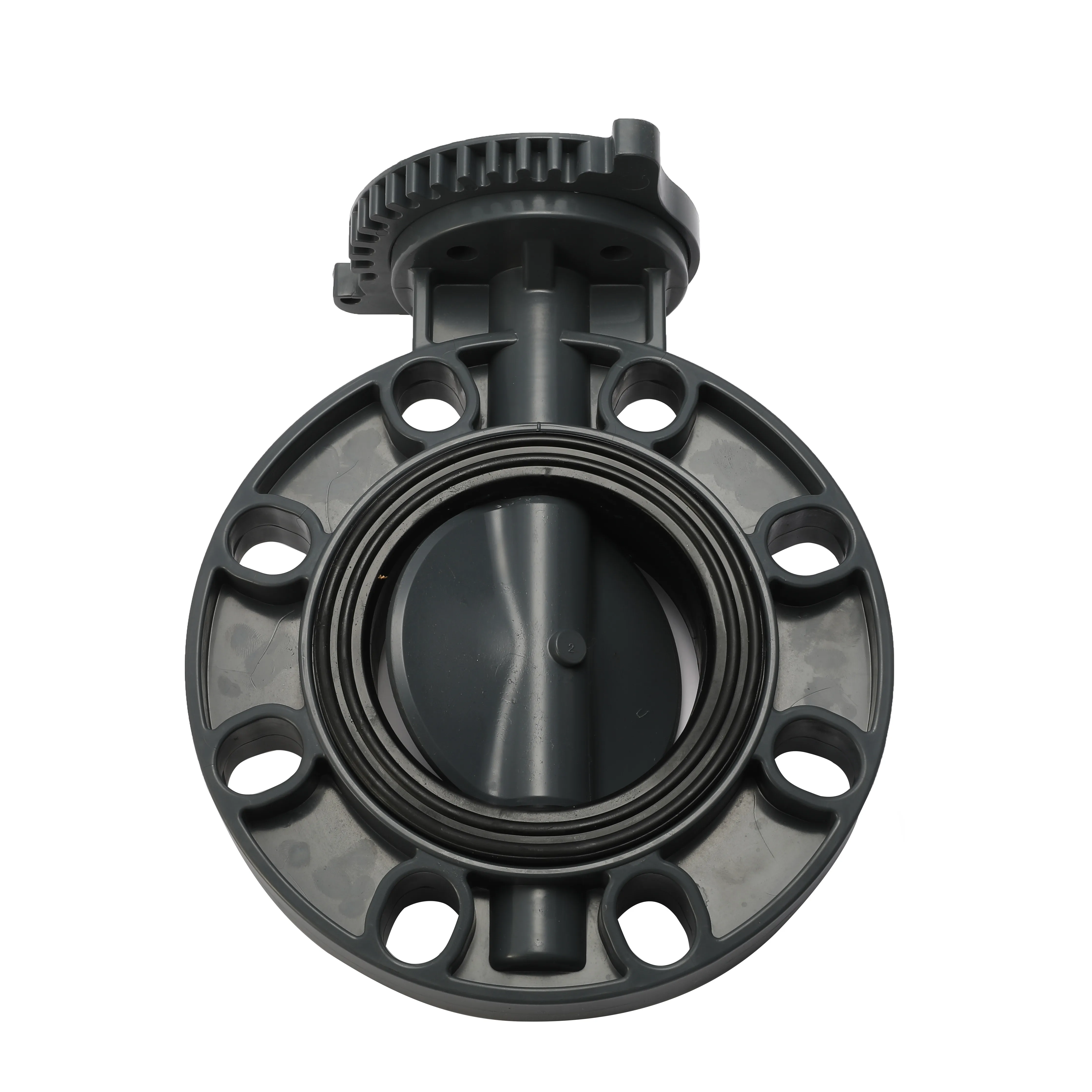 Grosir tipe pegangan plastik 4 inci DN100 DIN standar PVC butterfly valve