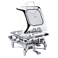 Ensemble de réchauds de buffet rectangulaires en acier inoxydable argenté pour la restauration, la cuisine, les fêtes, les banquets et les dîners