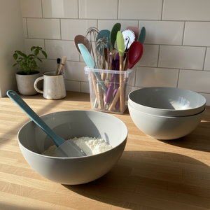 Scatola di 32 ciotole di plastica multiuso 20 cm di diametro 1.8 L capacità grande per utensili di stoccaggio - Product Image 3