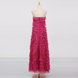 2025 Wholesale Women's Summer Party Fashion Digital Print Slim Backless Strapless Halter <b>Collar</b> Spaghetti Strap Midi Satin Dress - Product Image 6