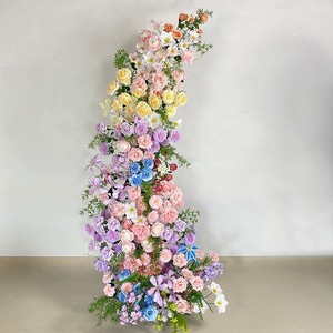 <span class=keywords><strong>Colonne</strong></span> d'arche florale en forme de corne, romantique et atmosphérique, en plastique, idéale <span class=keywords><strong>pour</strong></span> toile de fond de mariage et vitrine de centre commercial - Product Image 3