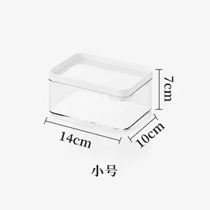 Pilihan Menyenangkan Pembagi Persegi Panjang Akrilik Stackable Jelas Plastik Penyimpanan Organizer Laci