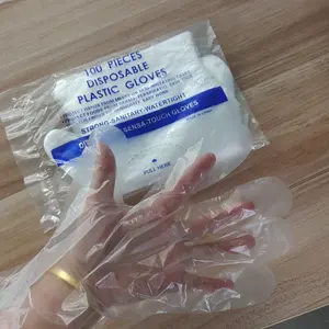 厂家热销塑料Pe手套HDPE透明塑料聚乙烯厨房防水家用一次性食品PE手套