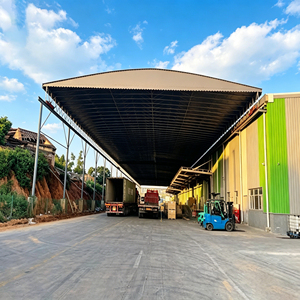 Custom Modern Electric Sliding Shelter Waterproof PVC Coated <strong>Fabric</strong> <strong>Canopy</strong> with PVC Coated Frame and Pulley System - Product Image 2