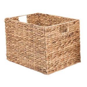 Wholesale handmade toys clothes storage box foldable laundry basket wicker water hyacinth rattan basket
