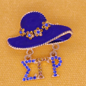 Azul Esmalte Chapéu Pinos Jóias Carta Grega Fraternidade Sigma Gamma Rho Cap Broche Jóias Por Atacado - Product Image 2