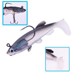 CHEERTY Leurre souple en silicone 9cm 14g, type Minnow coulant à queue en T, avec hameçons, motif Tasmanian Devil, pour Pêche au Silure et à la <span class=keywords><strong>Carpe</strong></span> en rivière et lac - Product Image 3